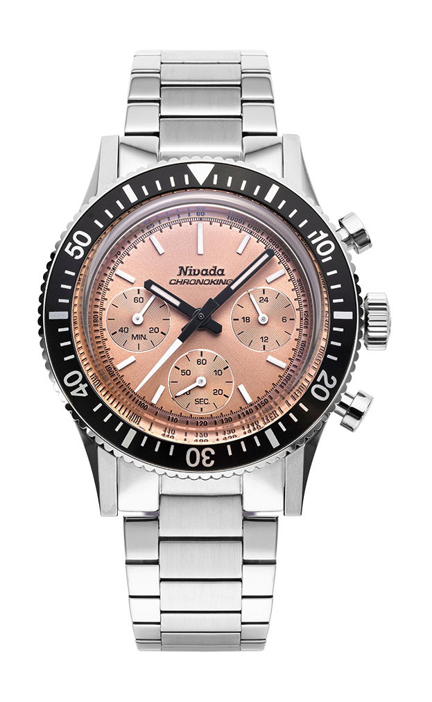 Nivada Grenchen Chronoking Mecaquartz Salmon watch