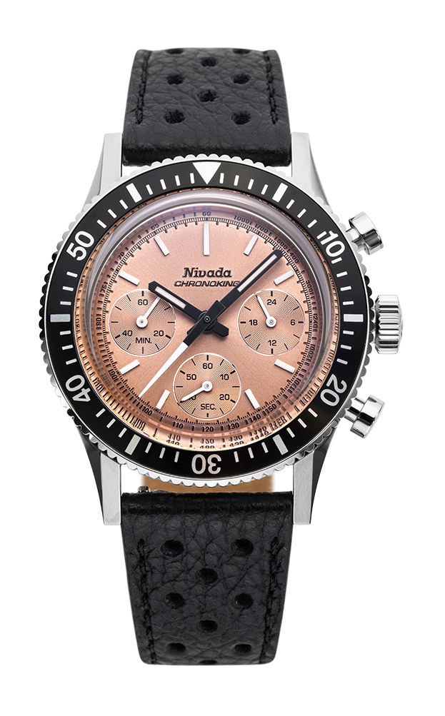 Nivada Grenchen Chronoking Mecaquartz Salmon watch