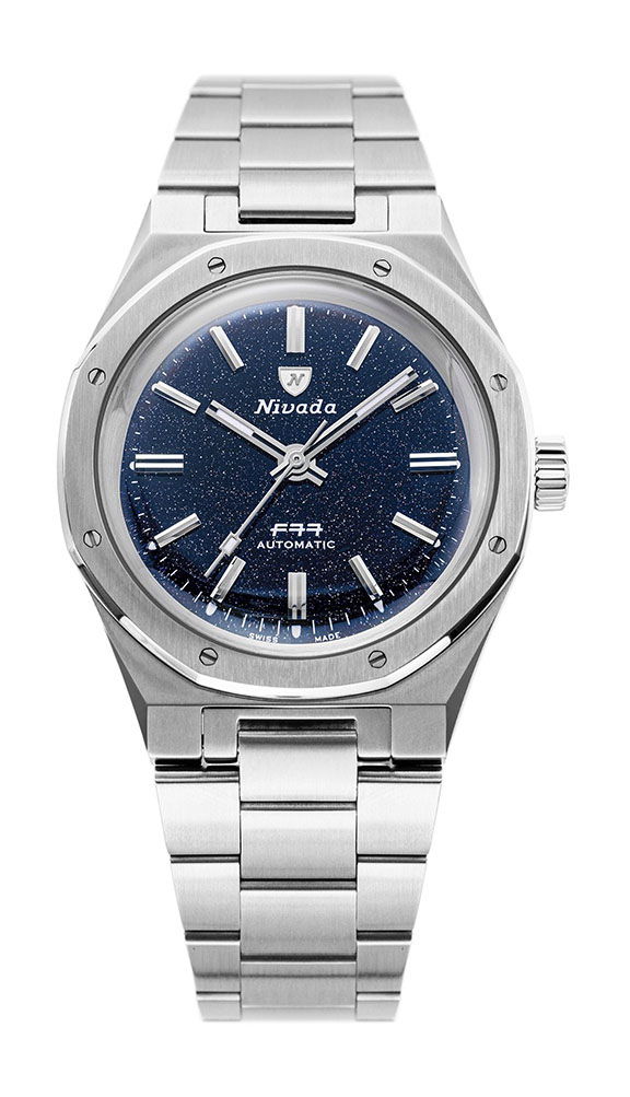 Nivada Grenchen F77 Stainless Steel Dark Blue Aventurine watch