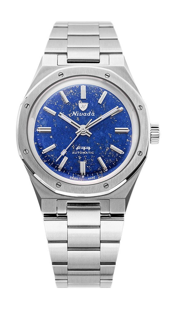 Nivada Grenchen F77 Stainless Steel Lapis Lazuli watch