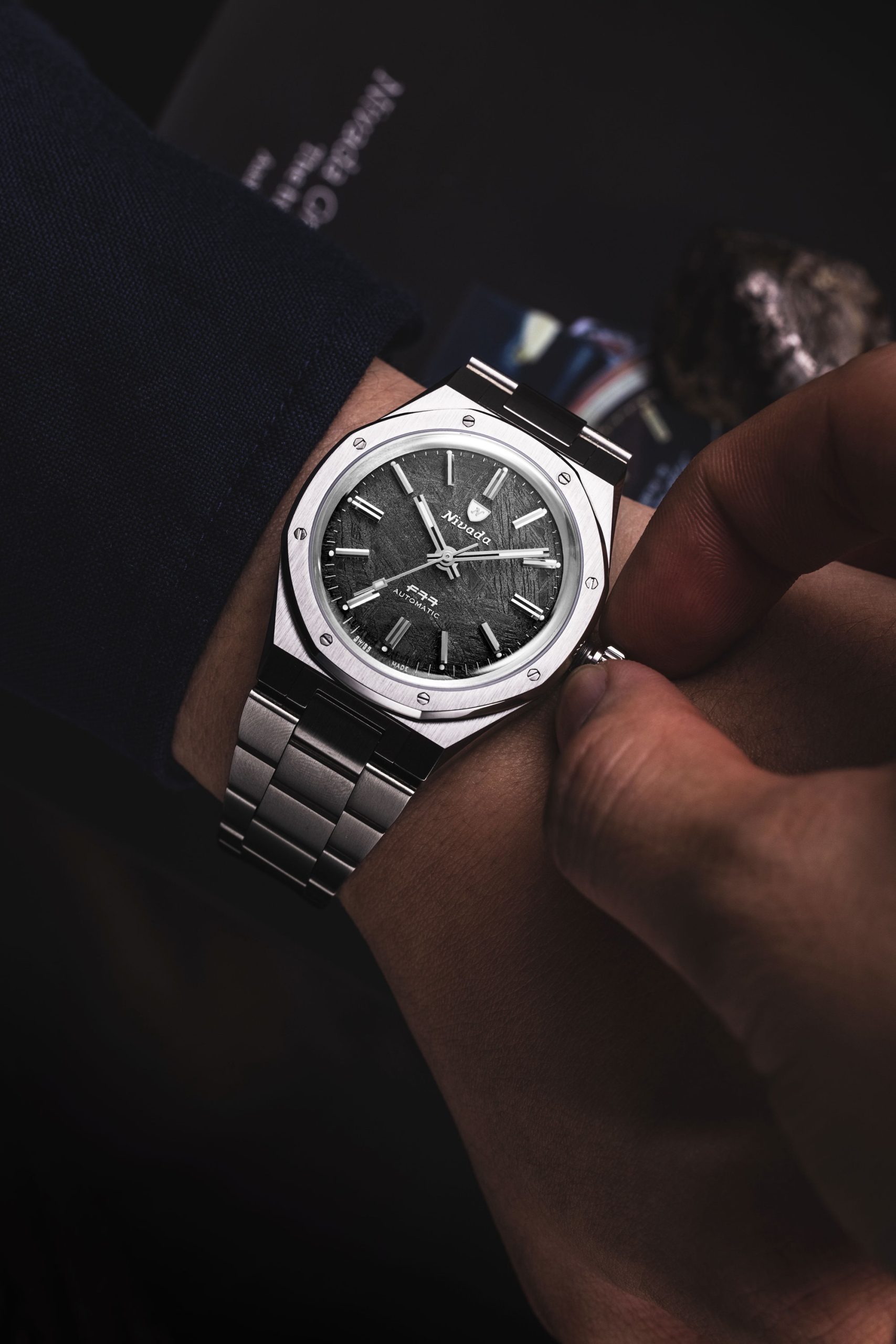 Nivada Grenchen F77 Titanium Meteorite - View 3