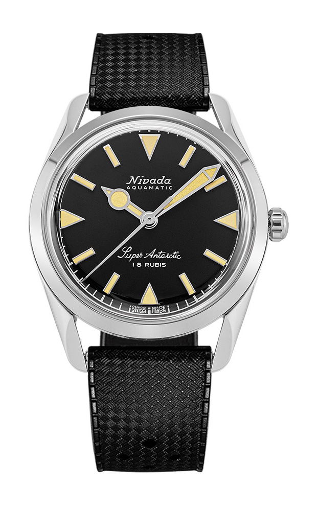 Nivada Grenchen Super Antarctic 35 Black Beige Luminova watch