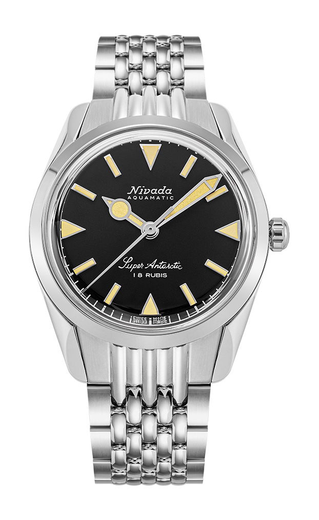 Nivada Grenchen Super Antarctic 35 Black Beige Luminova watch