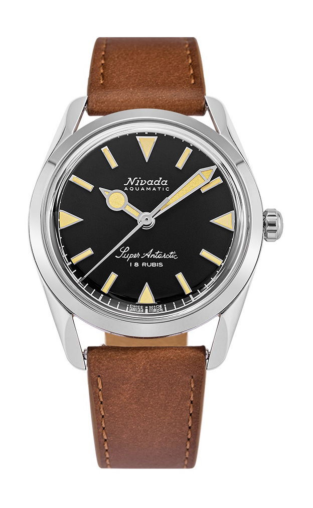Nivada Grenchen Super Antarctic 35 Black Beige Luminova watch