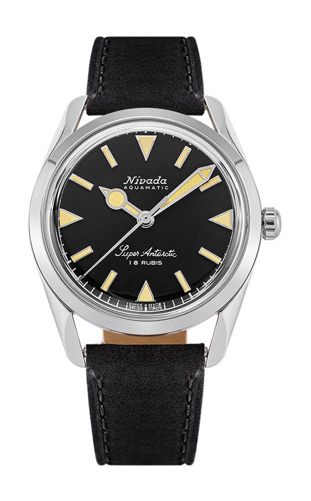 Nivada Grenchen Super Antarctic 35 Black Beige Luminova watch