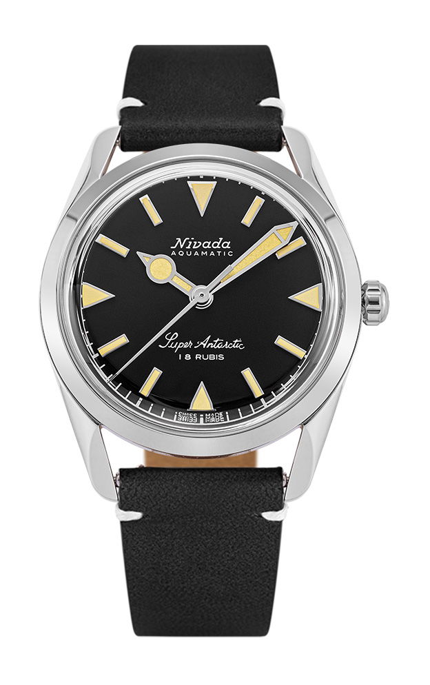 Nivada Grenchen Super Antarctic 35 Black Beige Luminova watch