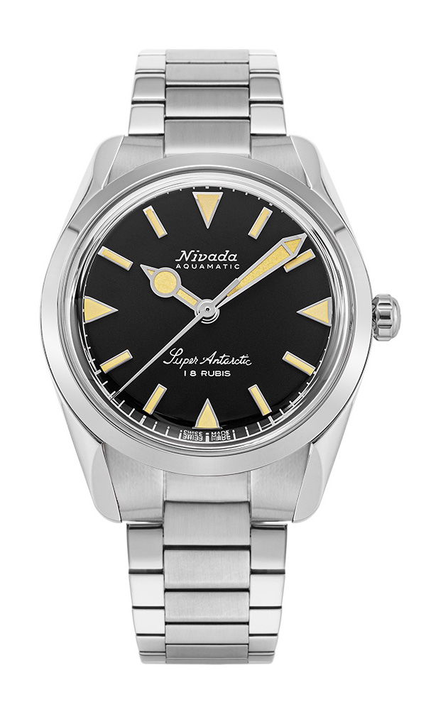 Nivada Grenchen Super Antarctic 35 Black Beige Luminova watch