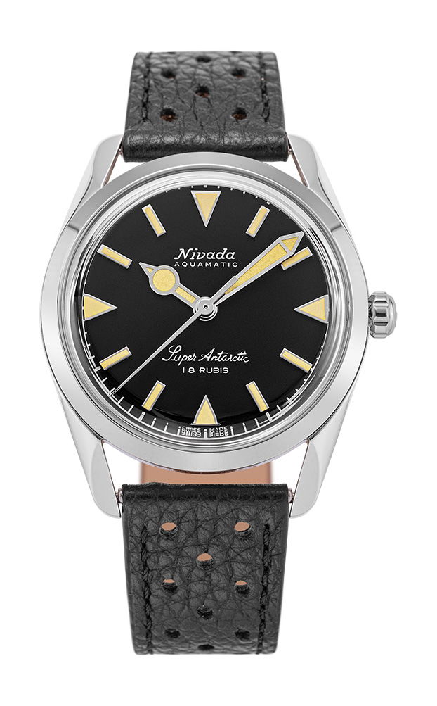 Nivada Grenchen Super Antarctic 35 Black Beige Luminova watch