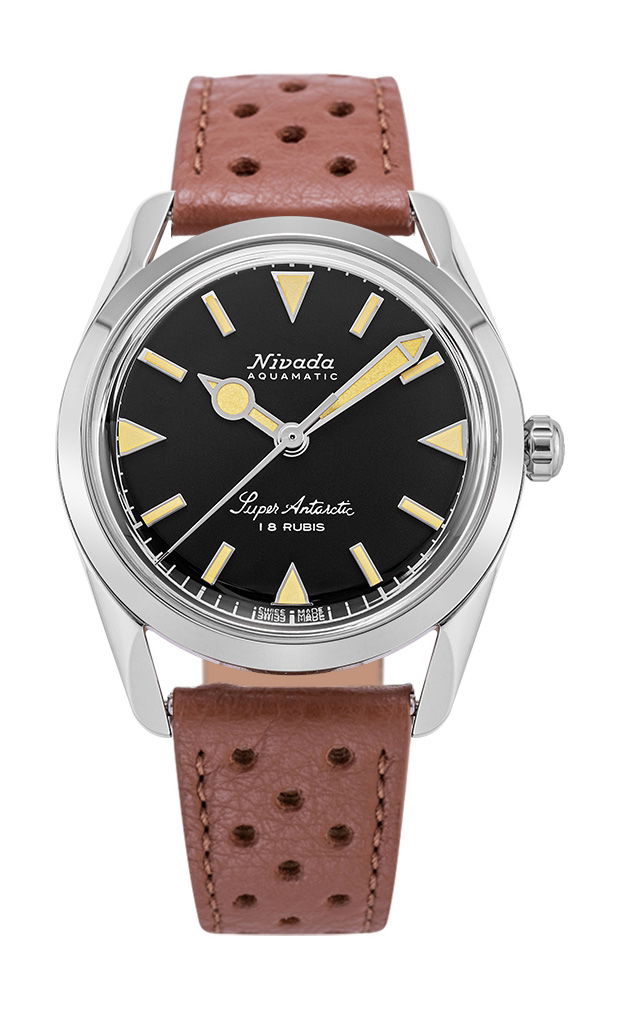 Nivada Grenchen Super Antarctic 35 Black Beige Luminova watch