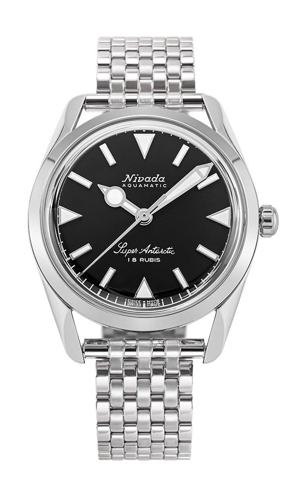 Nivada Grenchen Super Antarctic 35 Black White Luminova watch