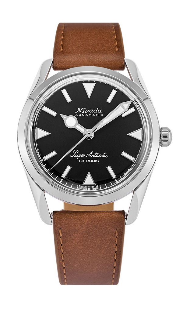 Nivada Grenchen Super Antarctic 35 Black White Luminova watch