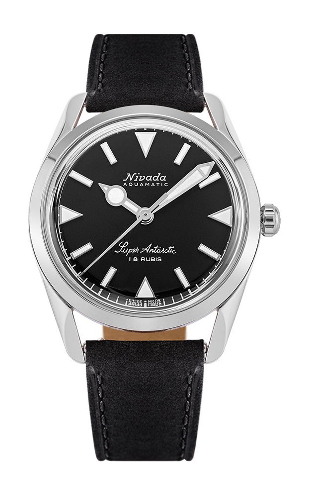 Nivada Grenchen Super Antarctic 35 Black White Luminova watch