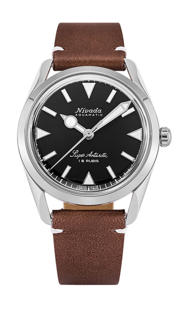 Nivada Grenchen Super Antarctic 35 Black White Luminova watch