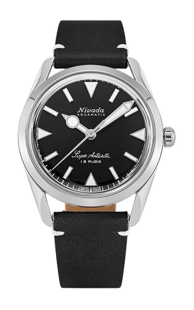 Nivada Grenchen Super Antarctic 35 Black White Luminova watch