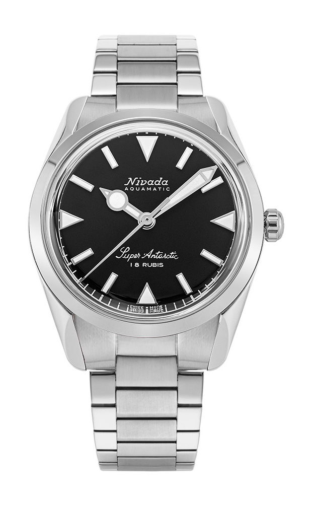 Nivada Grenchen Super Antarctic 35 Black White Luminova watch