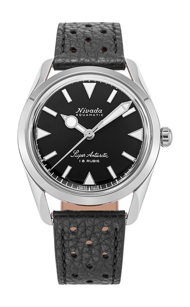 Nivada Grenchen Super Antarctic 35 Black White Luminova watch