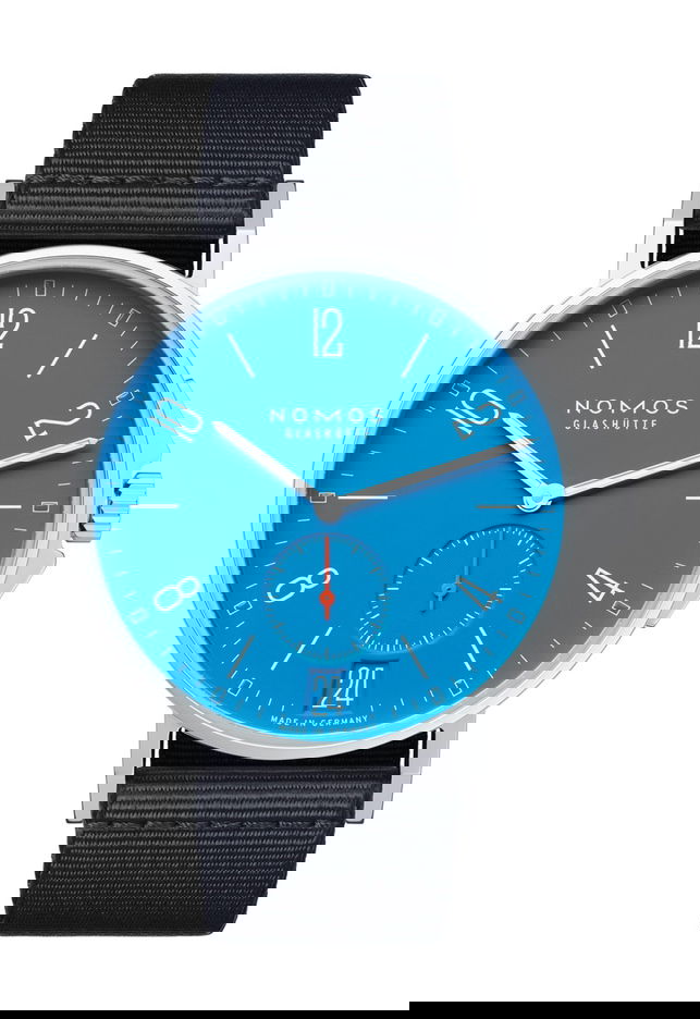 Nomos Glashütte Ahoi date siren blue watch