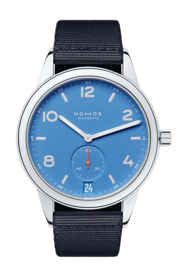 Nomos Glashütte Club Automat Datum siren blue watch