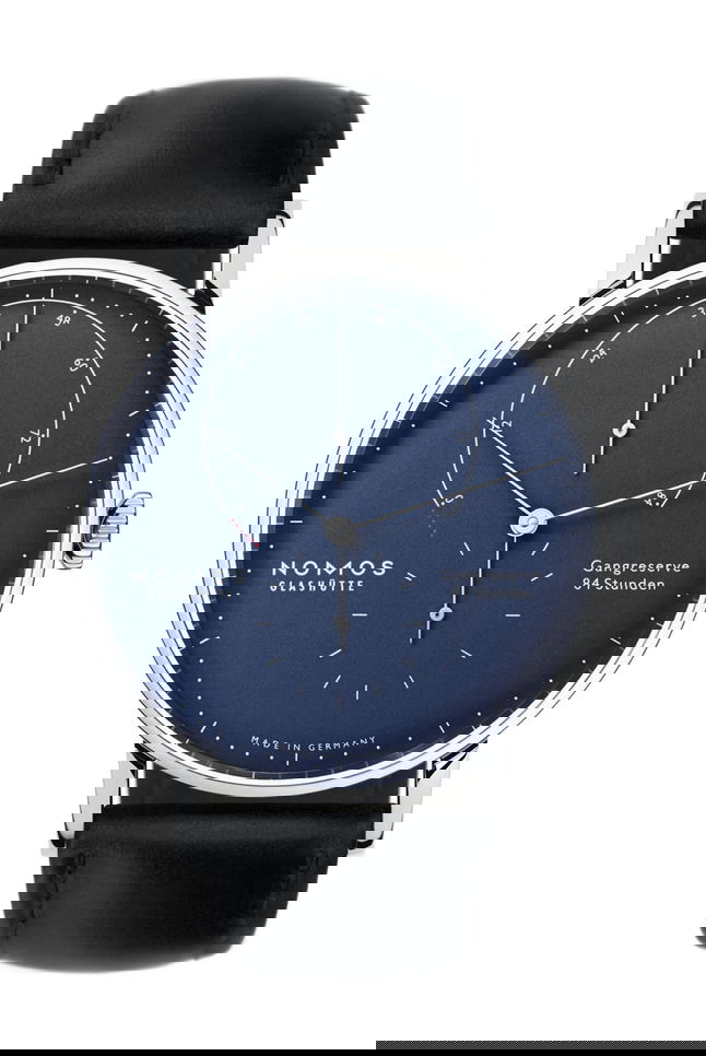 Nomos Glashütte Lambda white gold deep blue watch