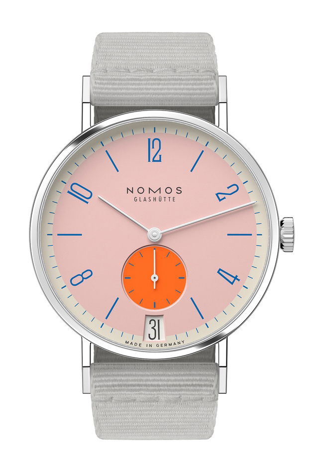 Nomos Glashütte Tangente 38 Flamingopink watch