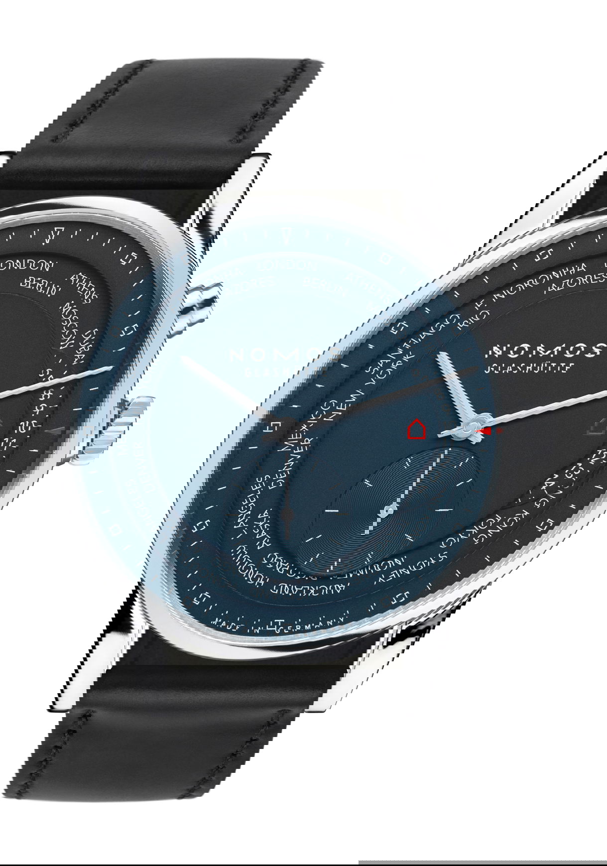 Nomos Glashütte Zürich world time midnight blue watch
