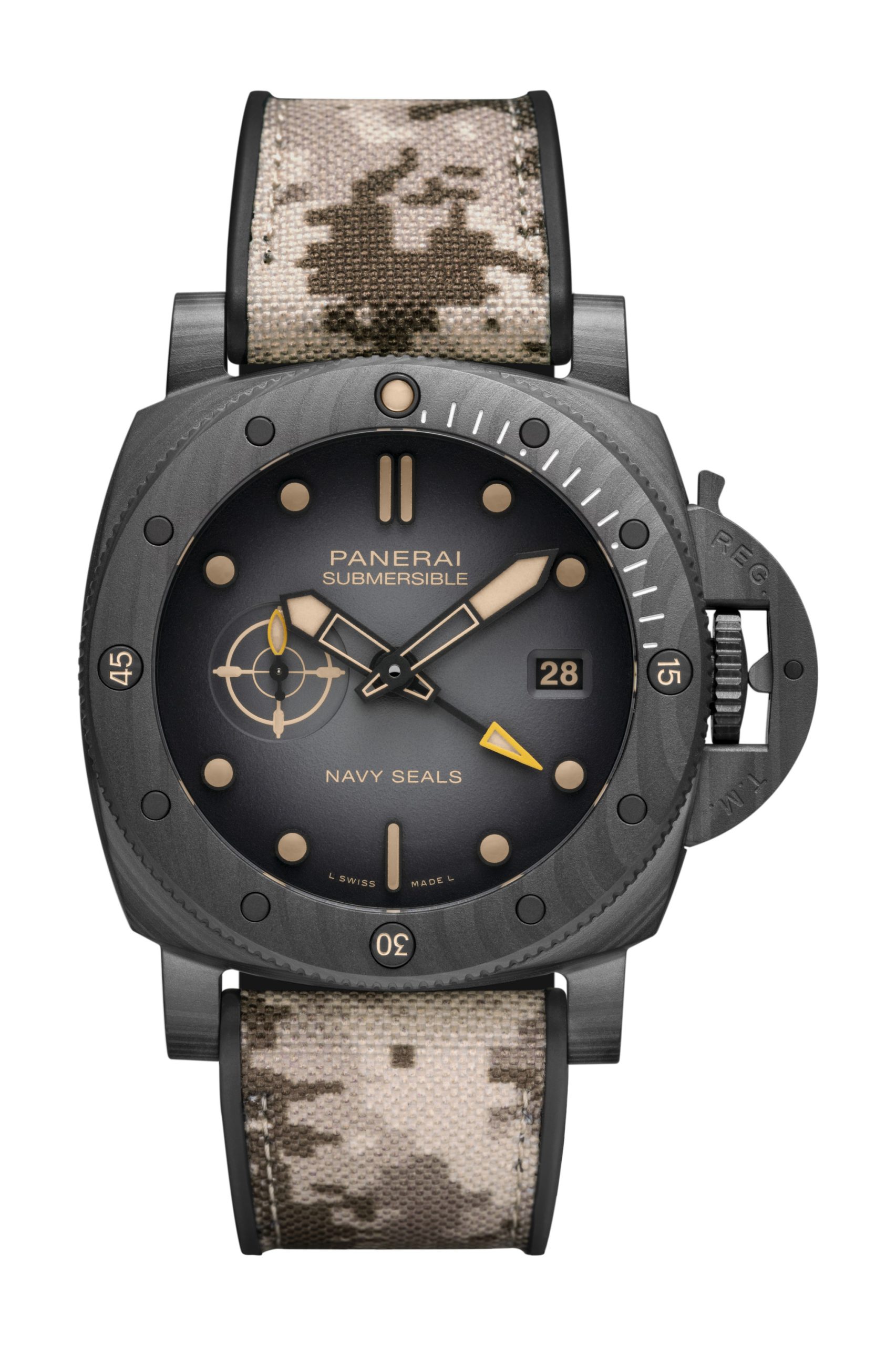 Panerai Submersible QuarantaQuattro GMT Navy SEALs Carbotech watch