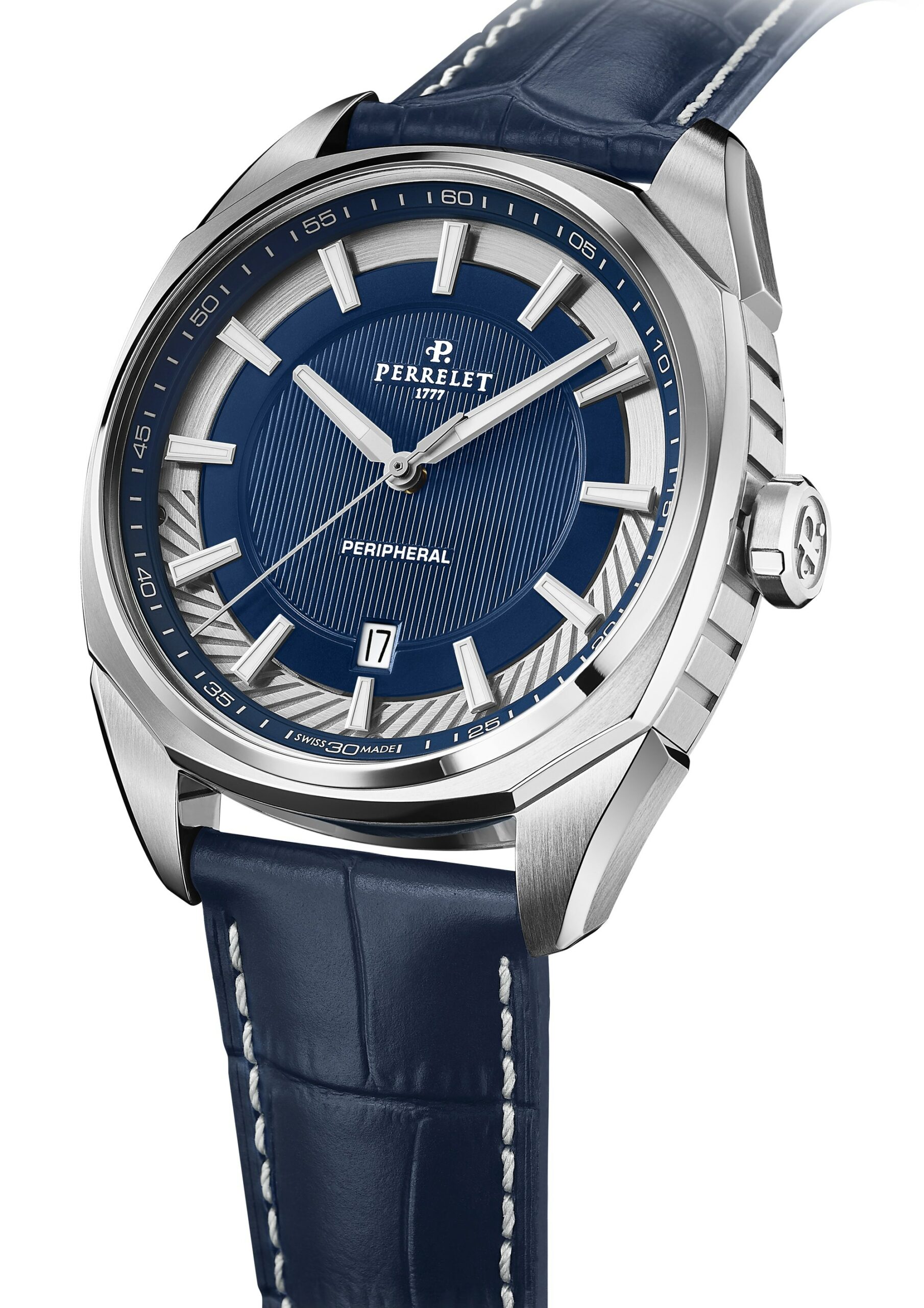 Perrelet LAB Peripheral 3-Hands Deep Blue - View 2