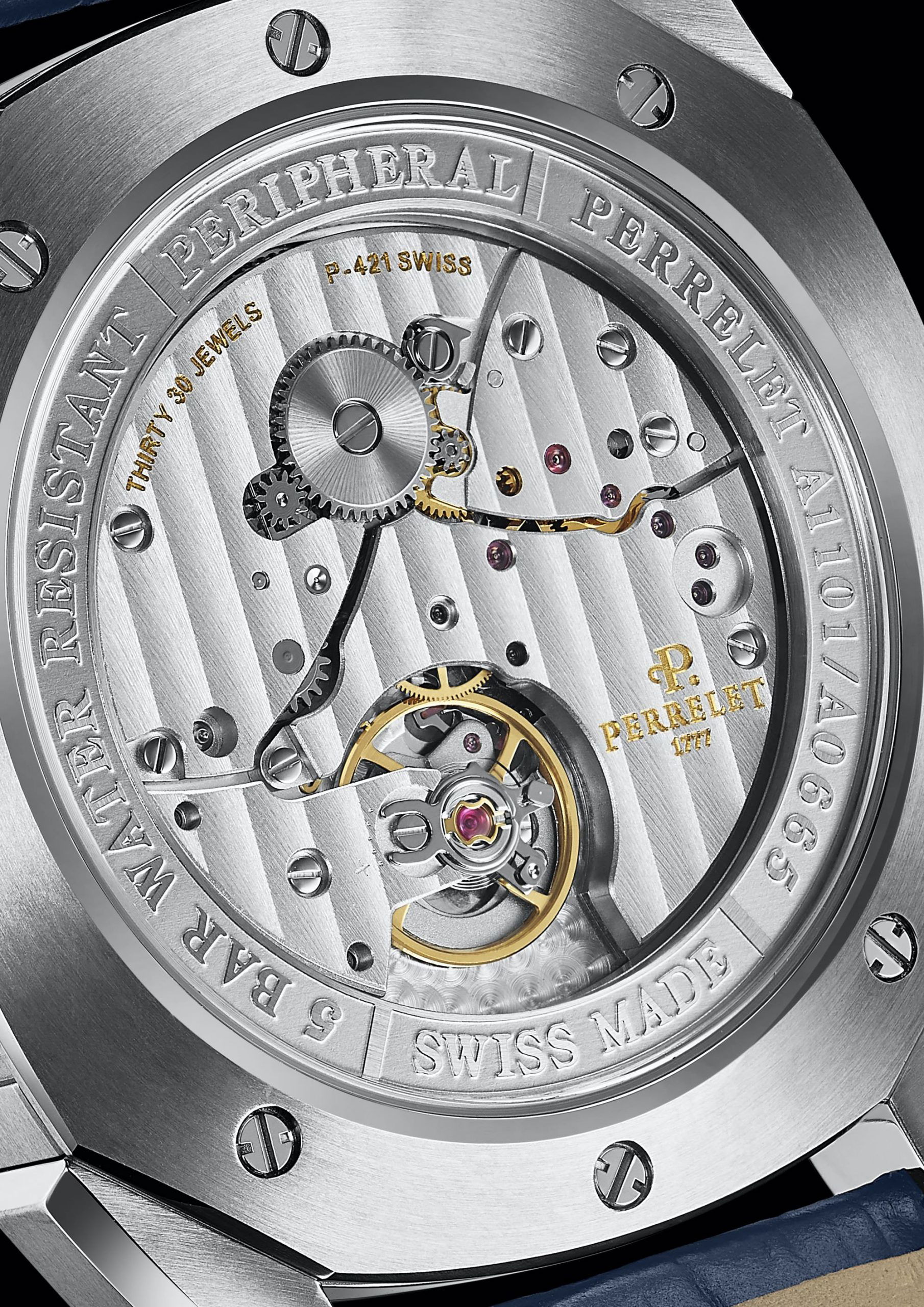Perrelet LAB Peripheral Dual Time Big Date Silver - View 3