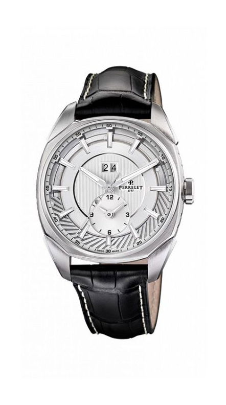 Perrelet LAB Peripheral Dual Time Big Date Silver watch