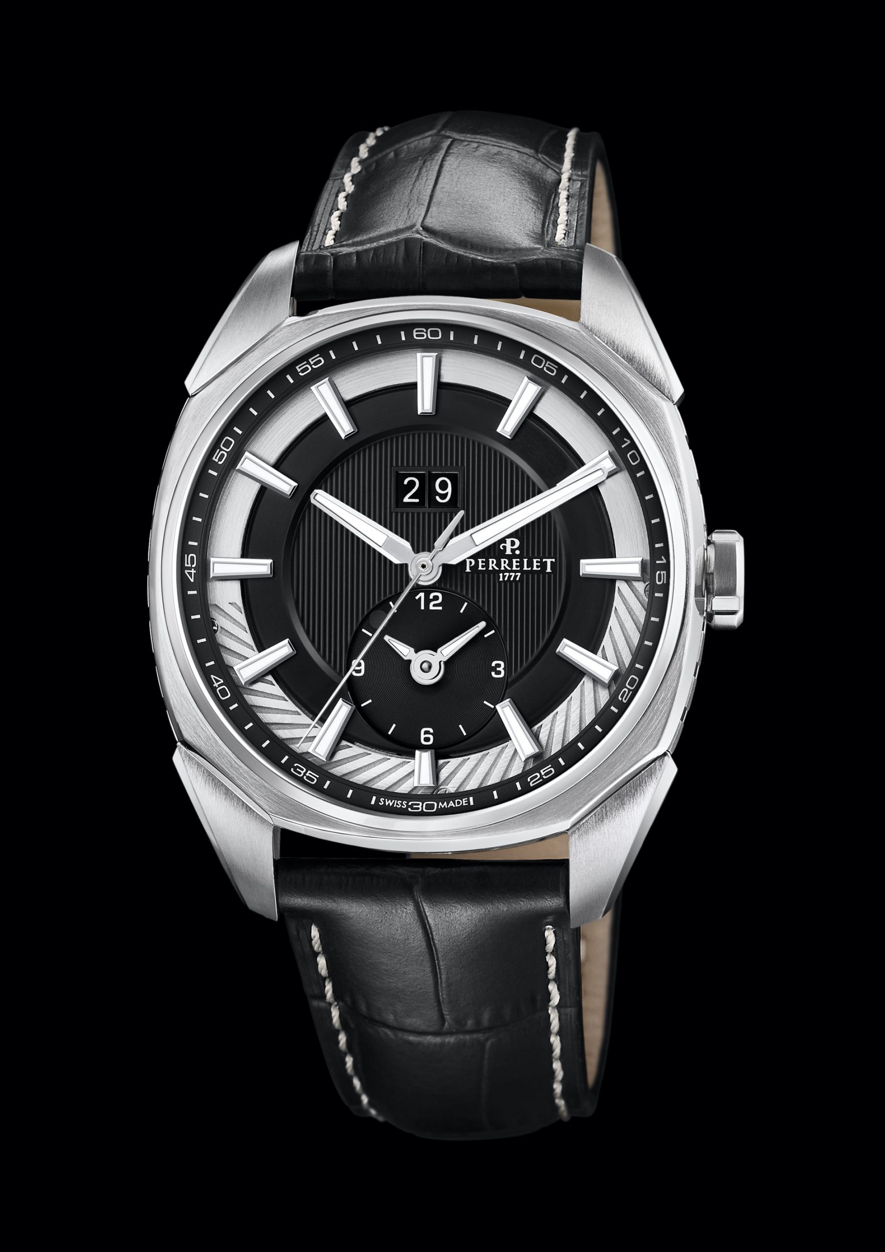 Perrelet LAB Peripheral Dual Time Big Date Black - View 2