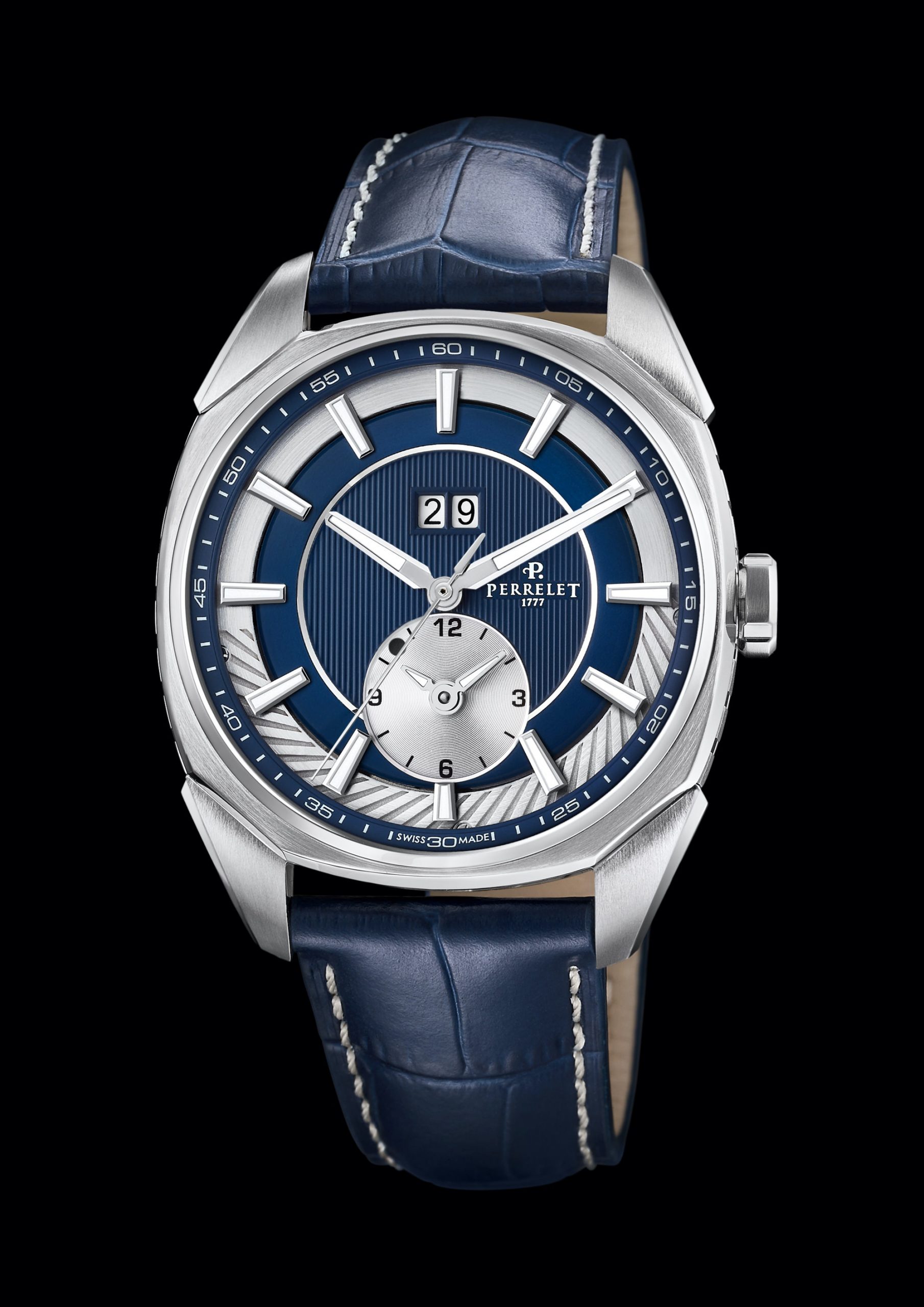 Perrelet LAB Peripheral Dual Time Big Date Blue - View 3