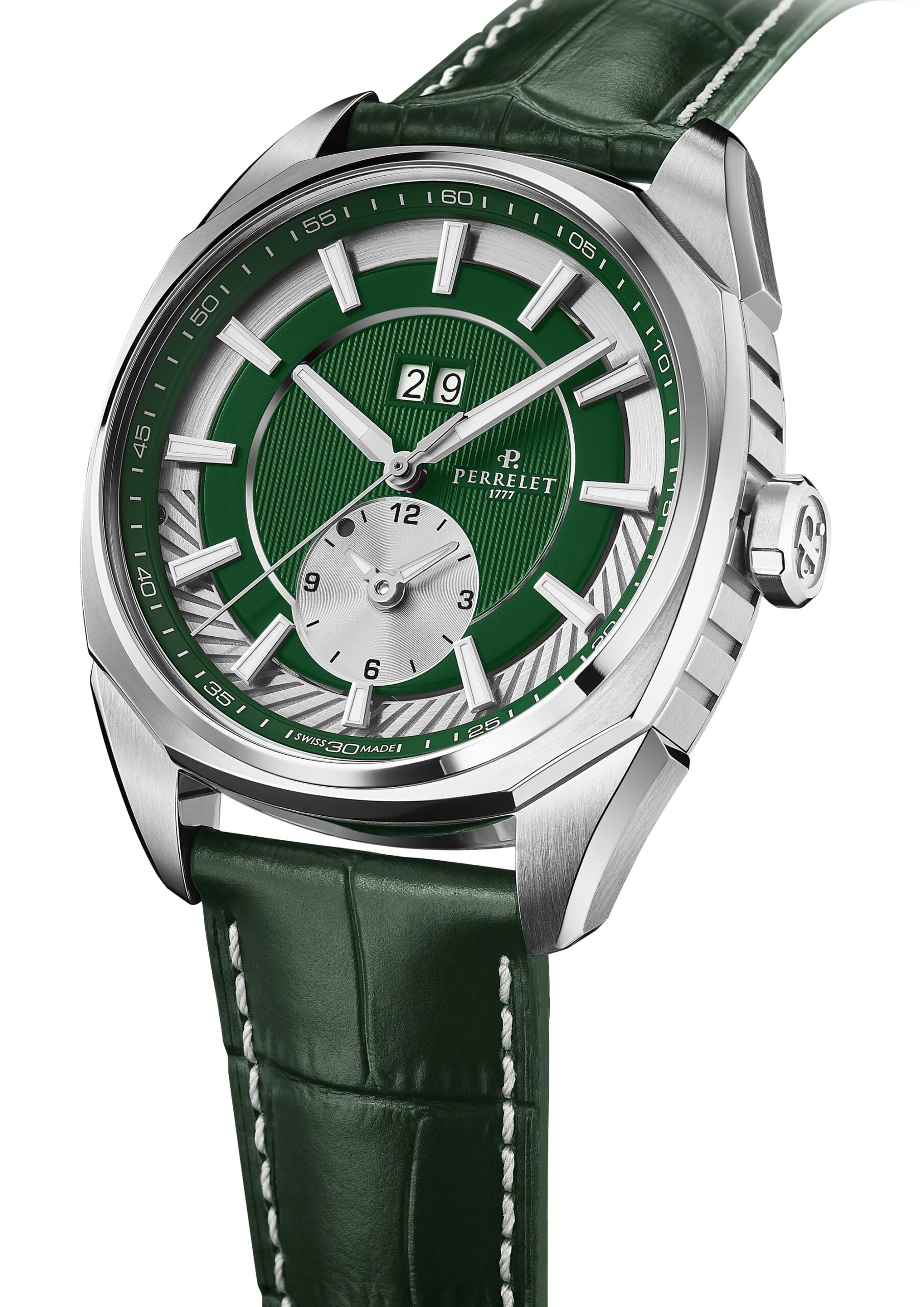 Perrelet LAB Peripheral Dual Time Big Date Green - View 2