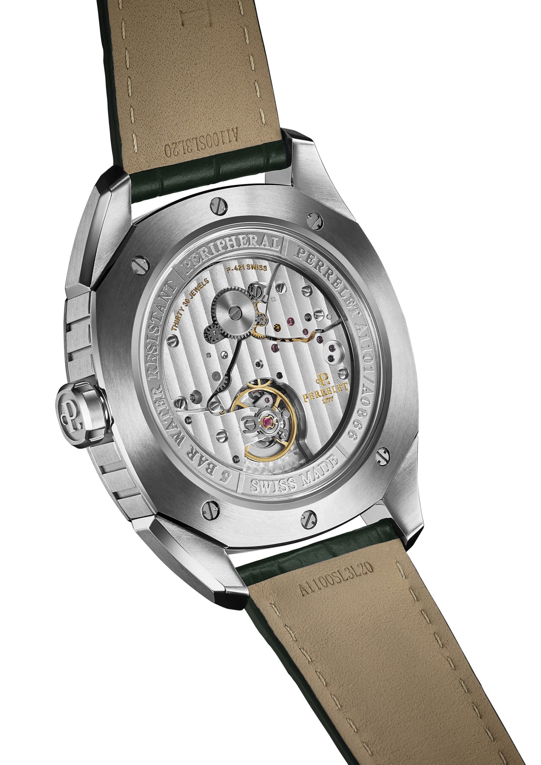 Perrelet LAB Peripheral Dual Time Big Date Green - View 3
