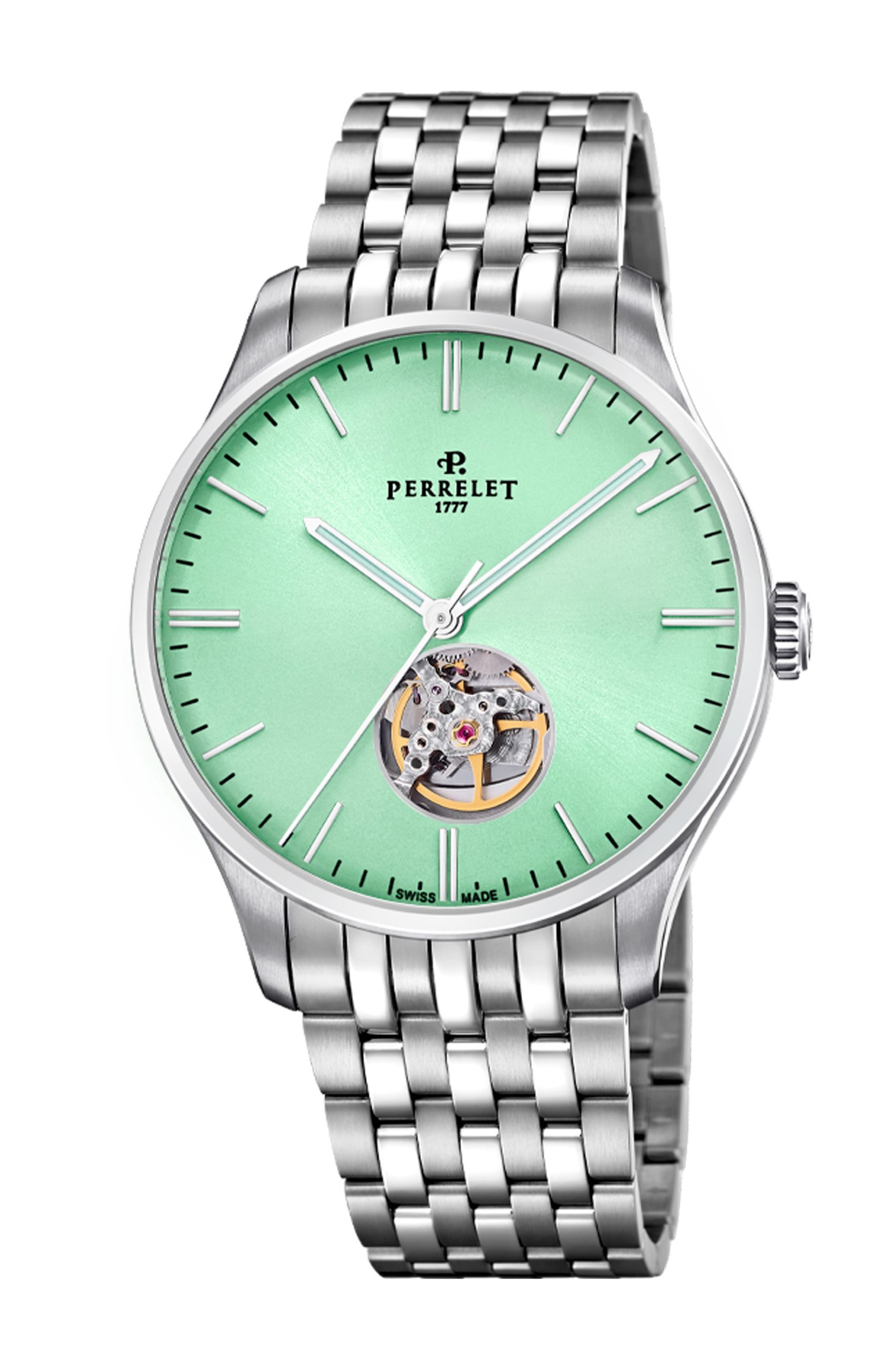 Perrelet Weekend Open Heart Green Mint watch