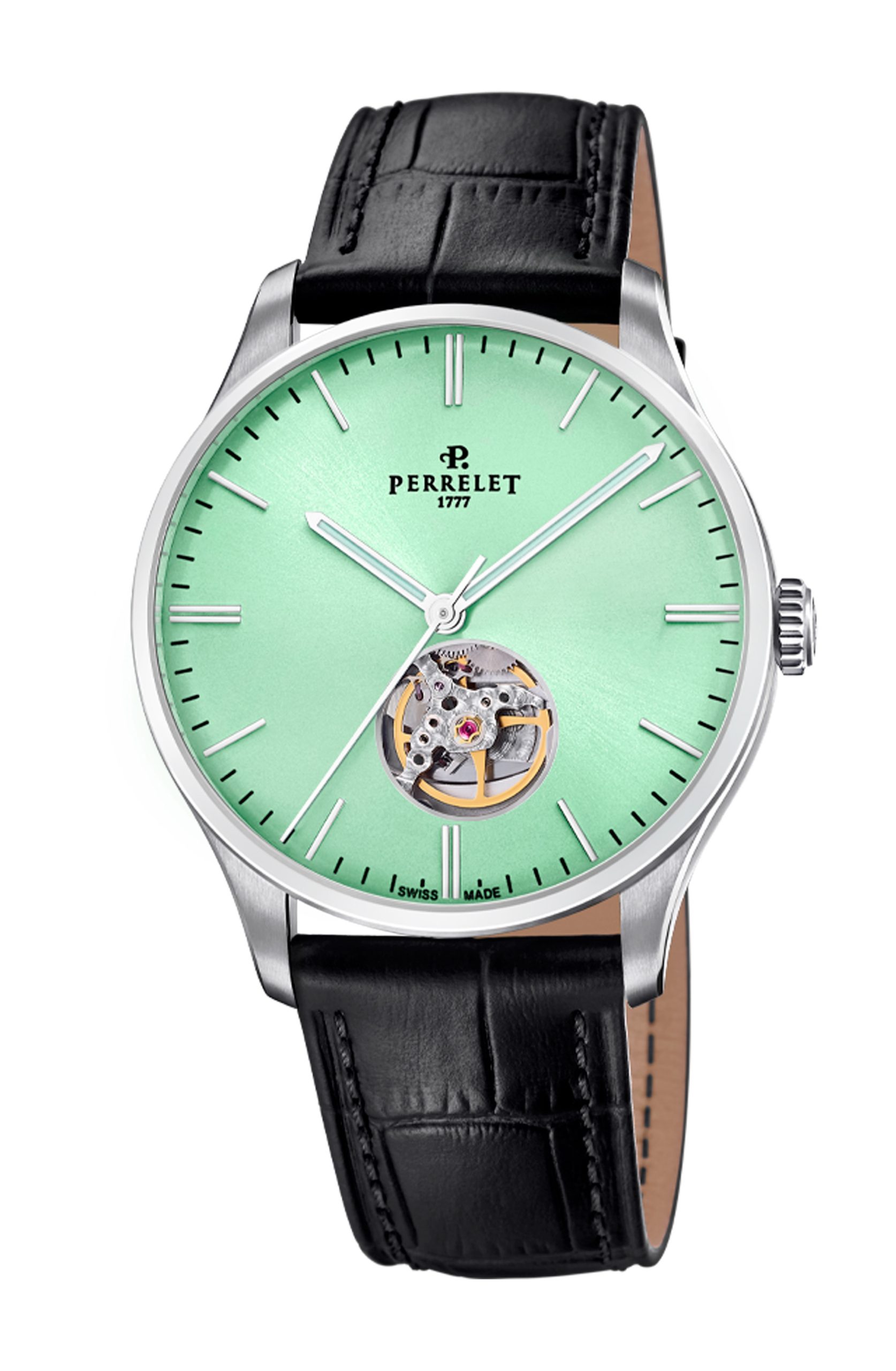 Perrelet Weekend Open Heart Green Mint watch