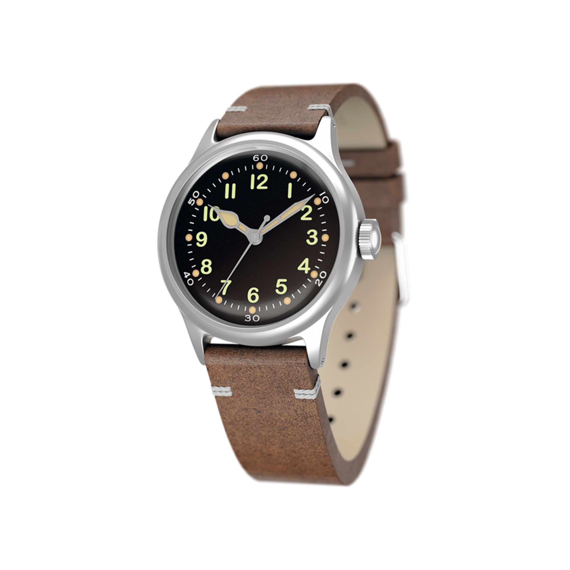 Praesidus Service Watch – Black Leather - View 2