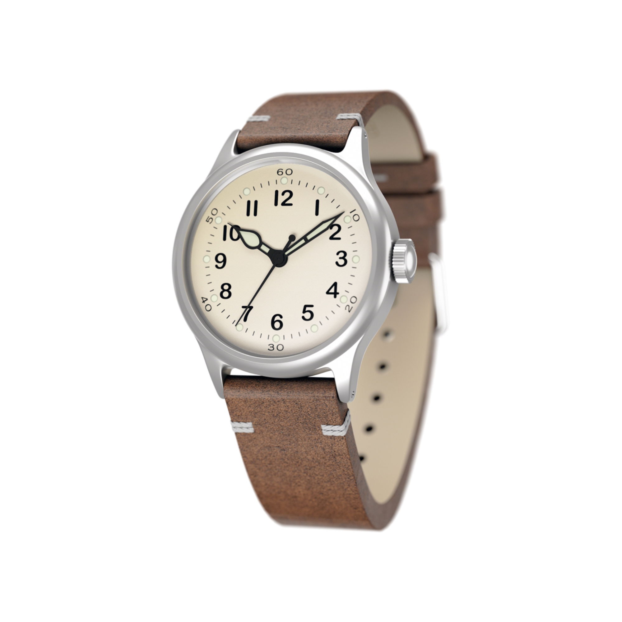 Praesidus Service Watch – White Leather - View 2