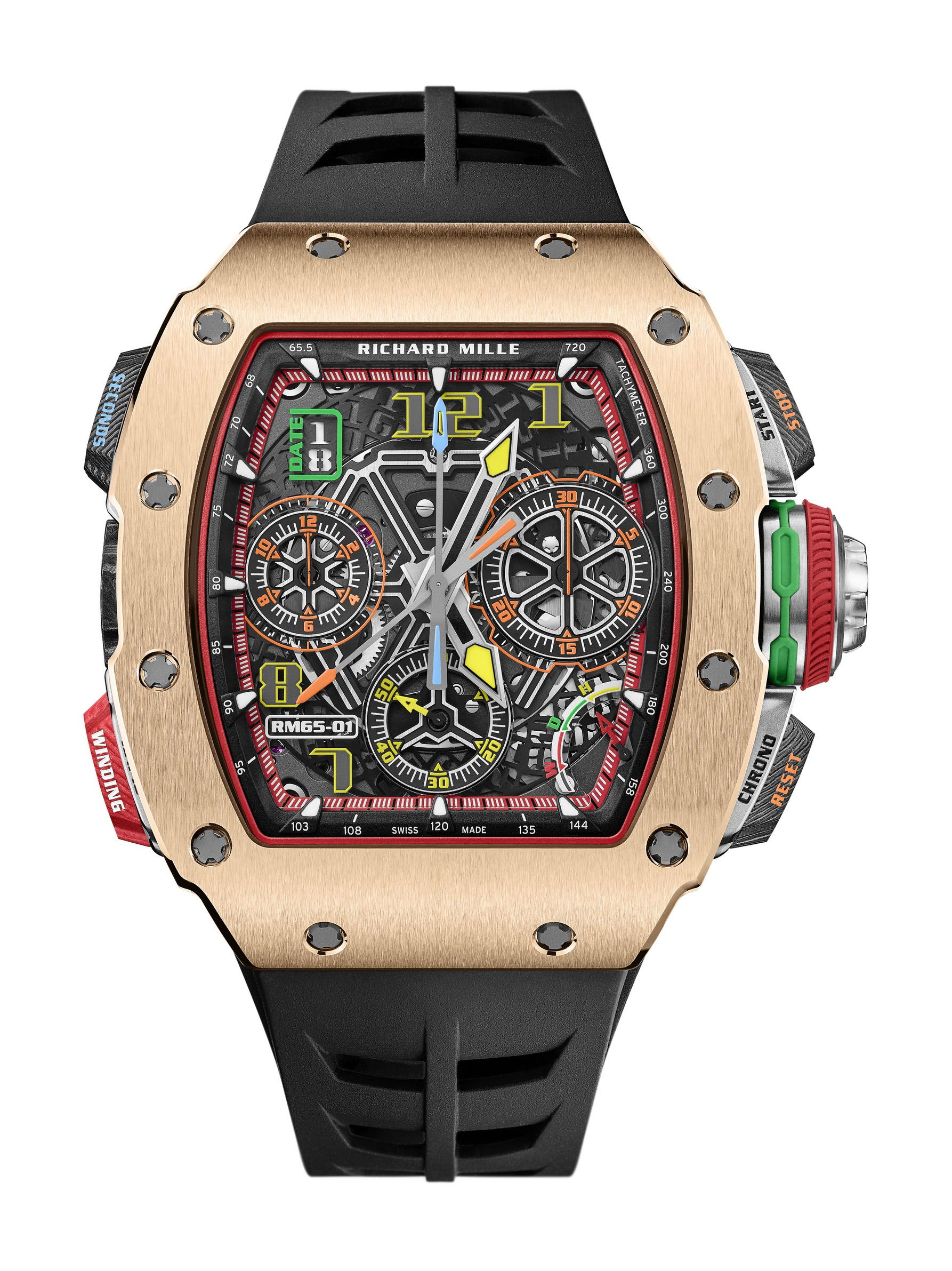 Richard Mille RM 65-01 Automatic Split-Seconds Chronograph Red Gold and Carbon TPT® watch