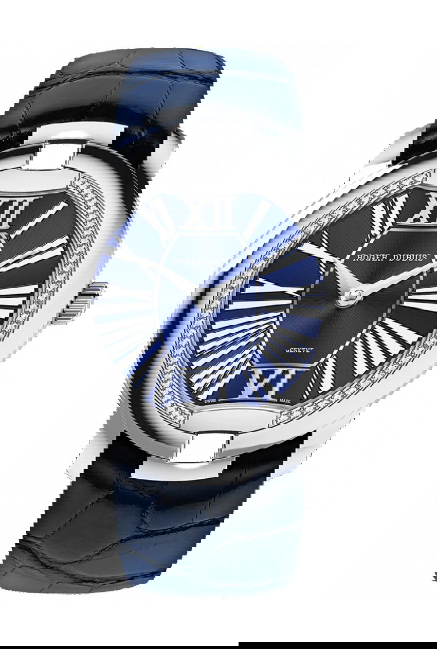 Roger Dubuis Velvet White Gold -Blue Alligator Strap watch