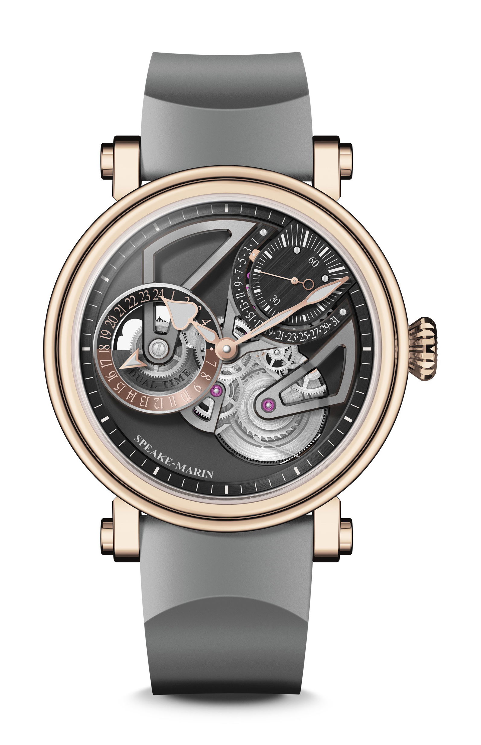 Speake-Marin Openworked Dual Time Red Gold watch