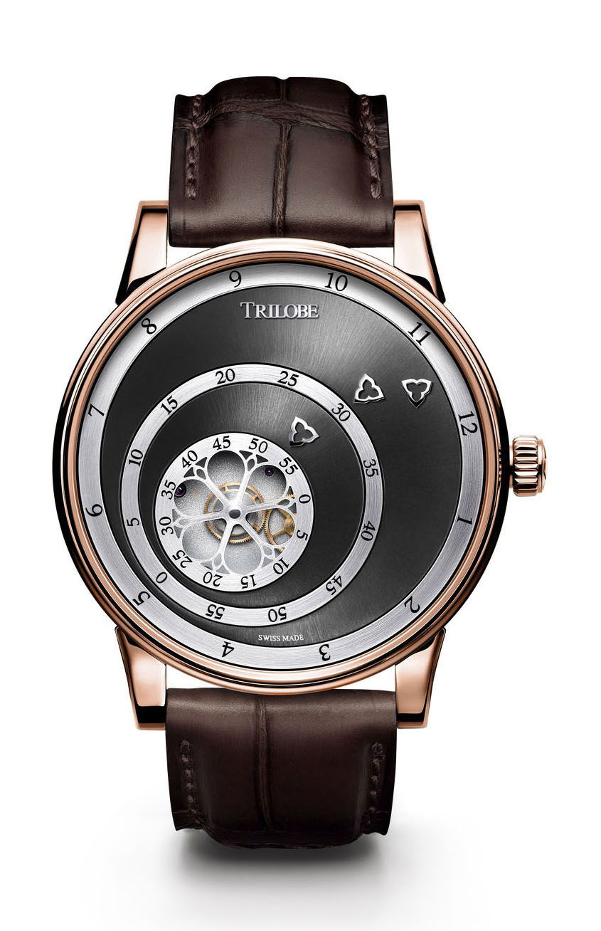 Trilobe Les Matinaux Rose Gold Sunray Gray watch