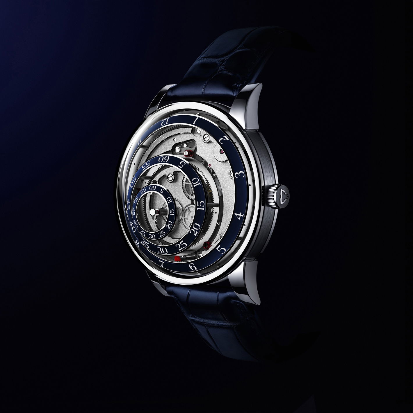 Trilobe Une Folle Journée Rhodium Plated Blue - View 3