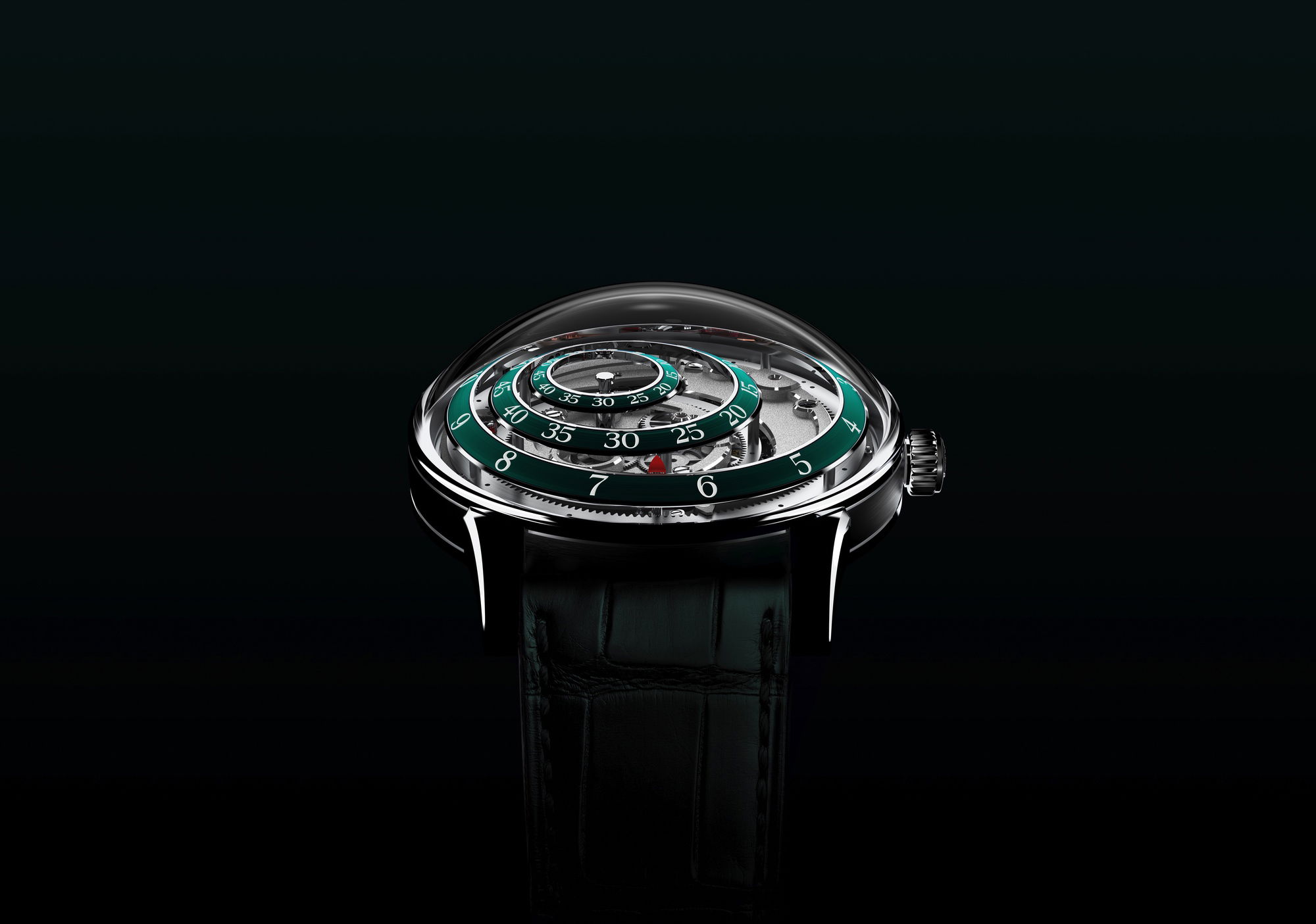 Trilobe Une Folle Journée Rhodium Plated Green - View 2