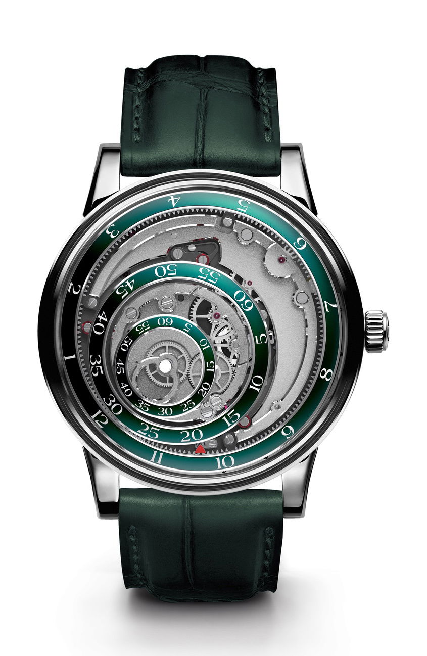 Trilobe Une Folle Journée Rhodium Plated Green watch