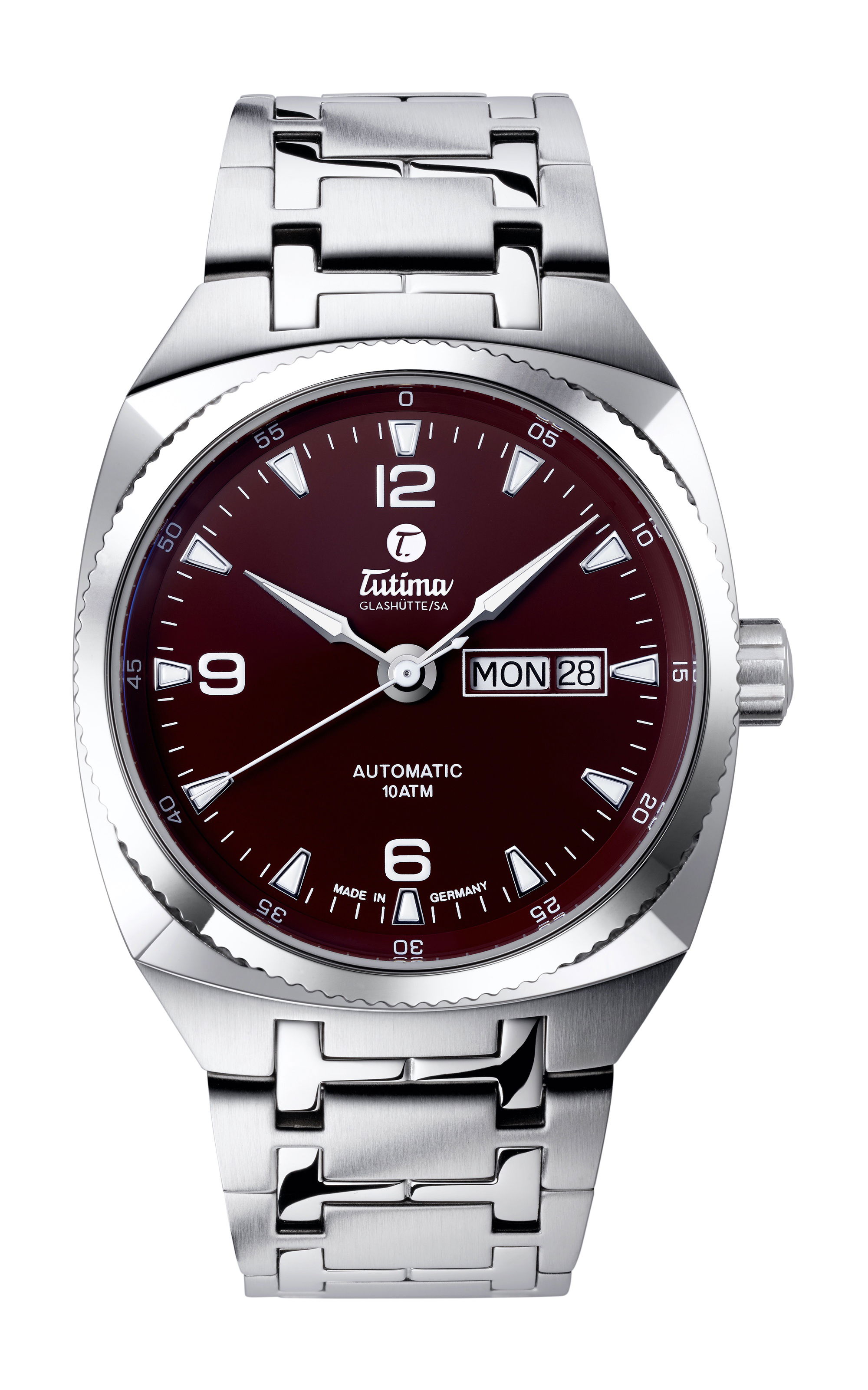 Tutima Glashütte Saxon One M Automatic Maroon Brown watch