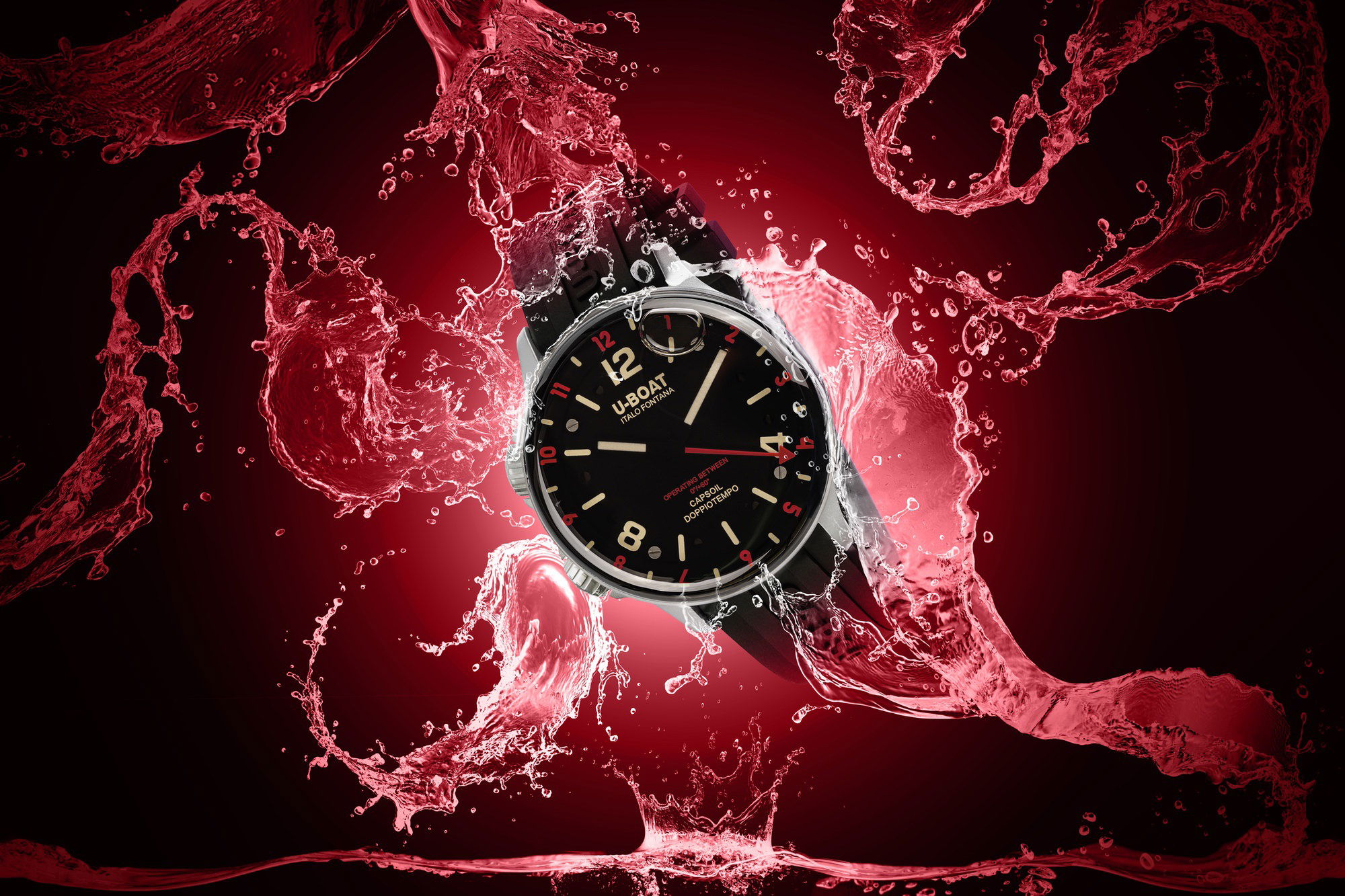 U-Boat Capsoil Doppiotempo 45 SS Red Rehaut - View 3