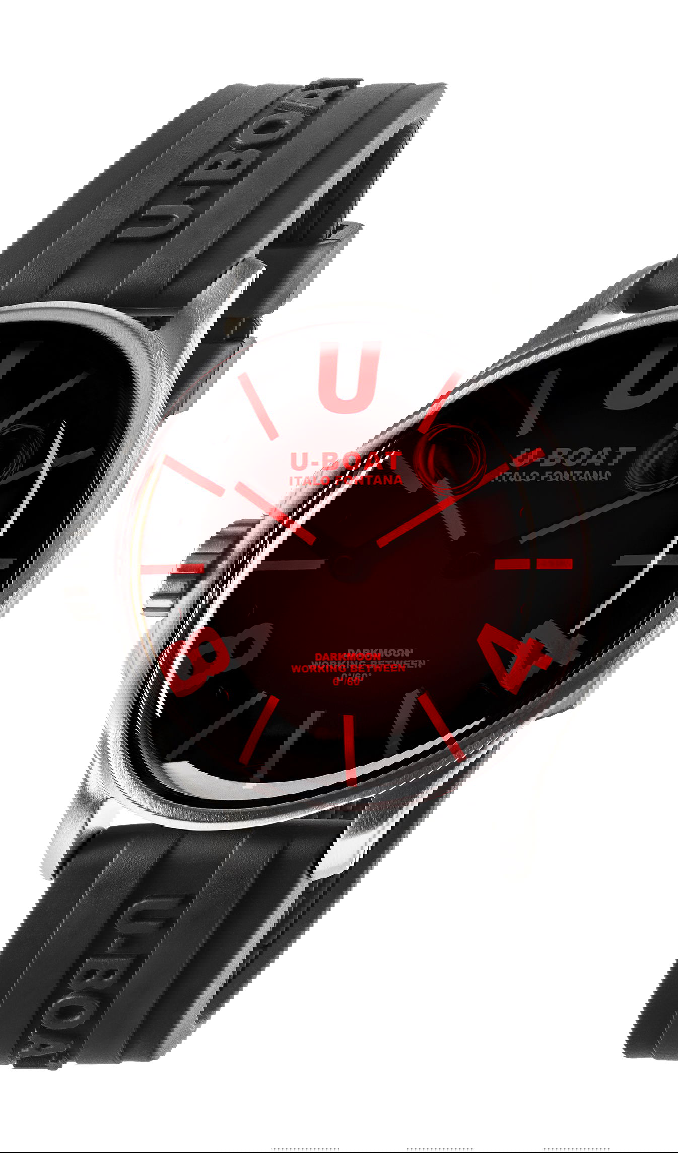 U-Boat Darkmoon 40 SS Red Glass watch