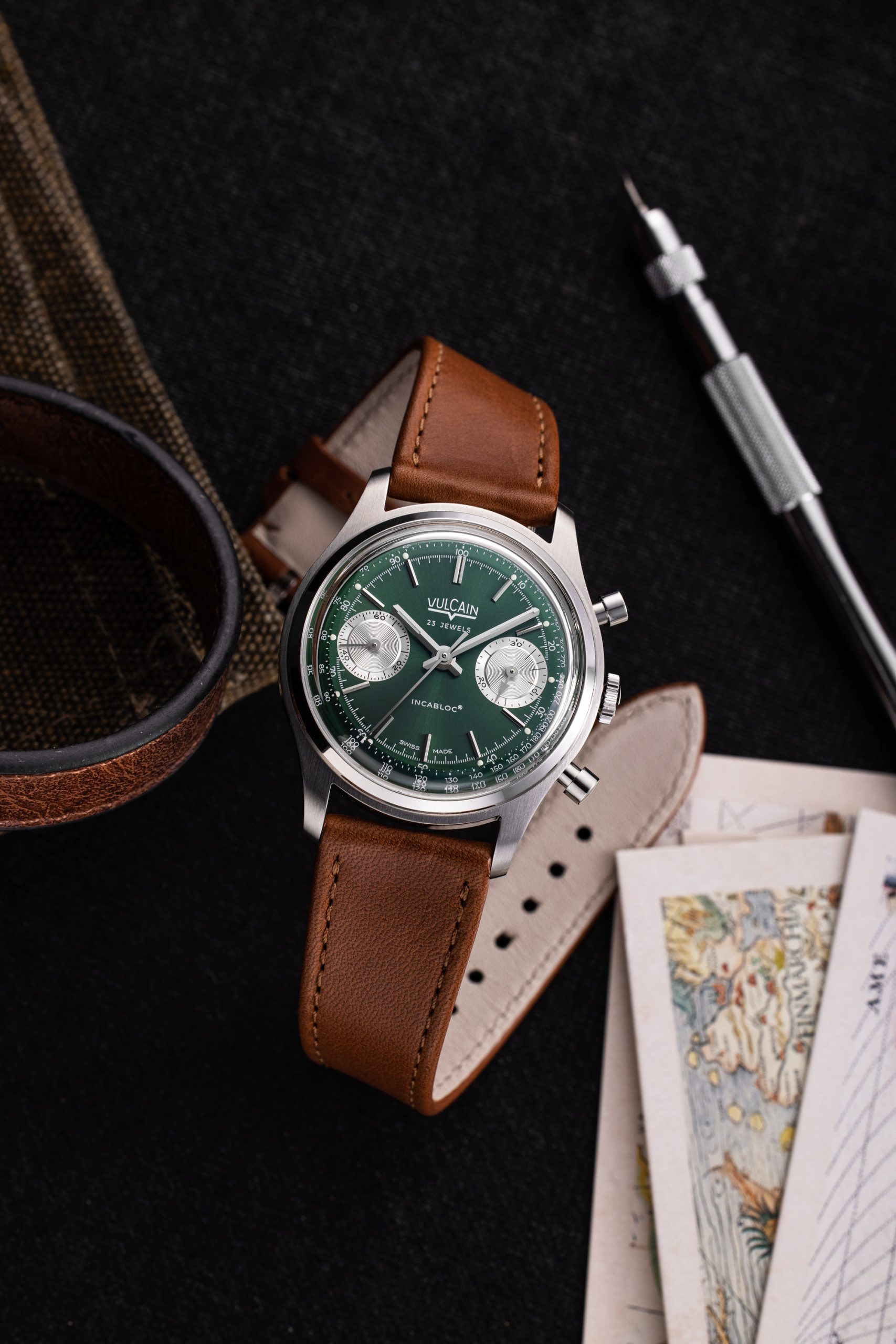 Vulcain Chronograph 1970’s Green - View 2