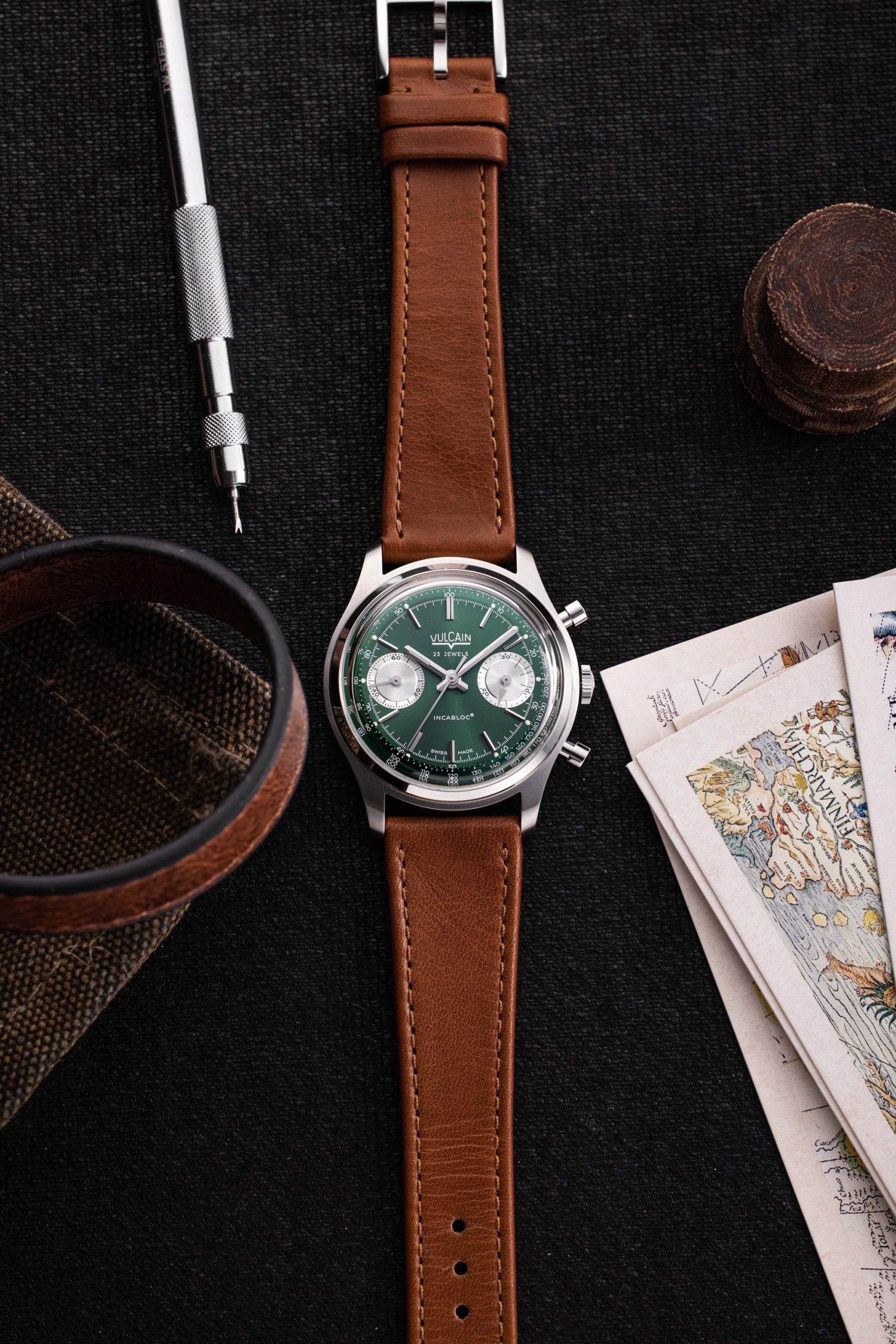 Vulcain Chronograph 1970’s Green - View 3